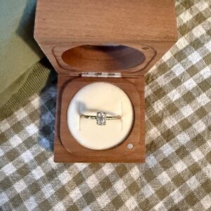 Oval Solitaire Moissanite Ring in 10K Yellow Gold